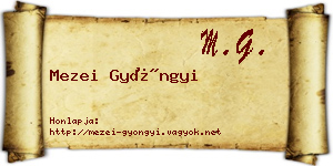 Mezei Gyöngyi névjegykártya